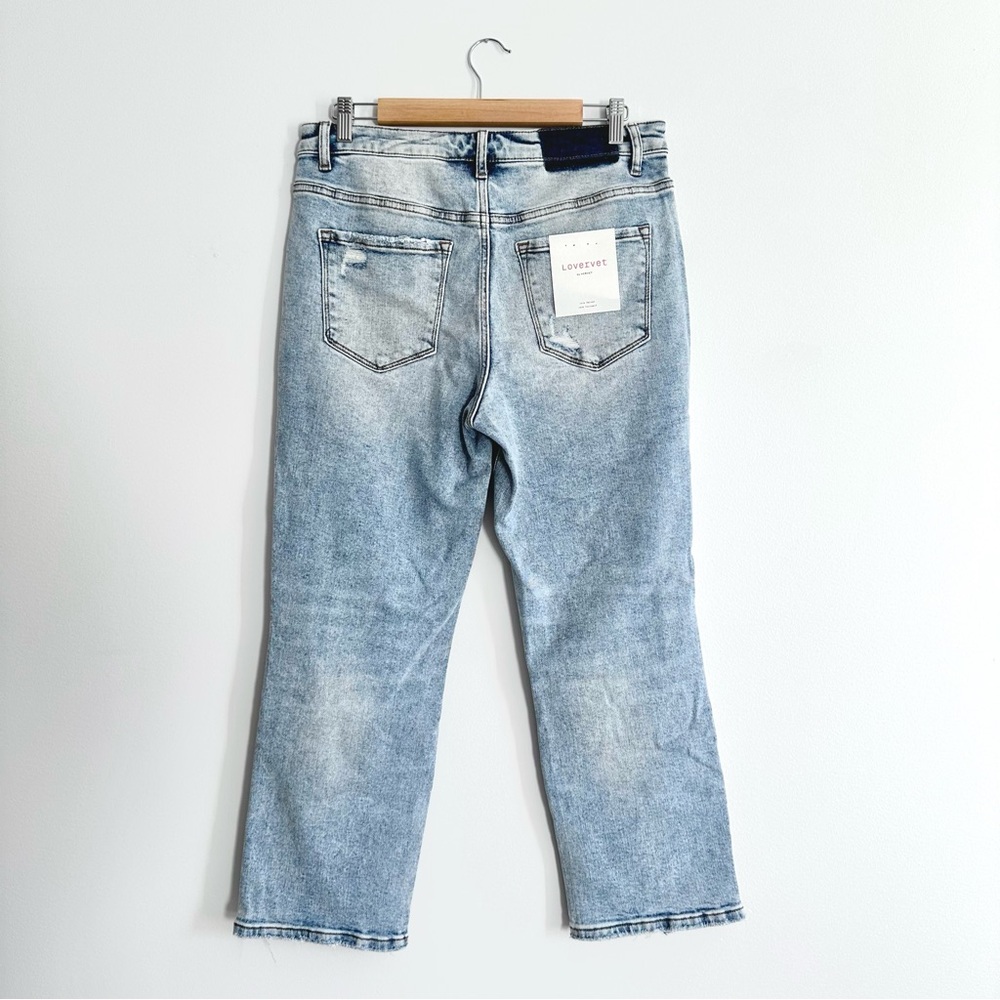 Lovervet Ankle Cropped Straight Leg Light Wash Distressed Jeans Size 31/13 - Picture 6 of 8